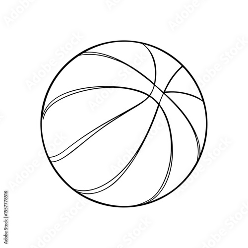 Outline of a basketball in simple black design  