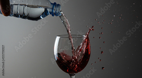 Water being transformed into wine and served in a crystal glass, reflecting the celebration
