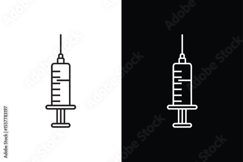 Syringe icon vector on White Background ,Vector Art Illustration on white background.