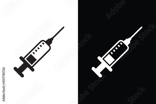 Syringe icon vector on White Background ,Vector Art Illustration on white background.