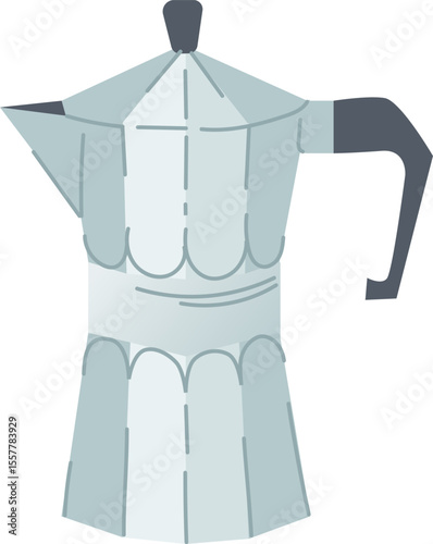 Geyser Coffee Maker retro Italian equipment for breakfast drink.