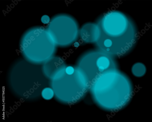 Colorful defocused round lights arranged randomly with soft glow and deep contrast. Smooth circular silhouettes create vibrant digital texture and hazy ambient style.