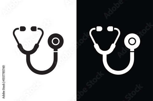 Stethoscope icon vector on White Background ,Vector Art Illustration on white background.