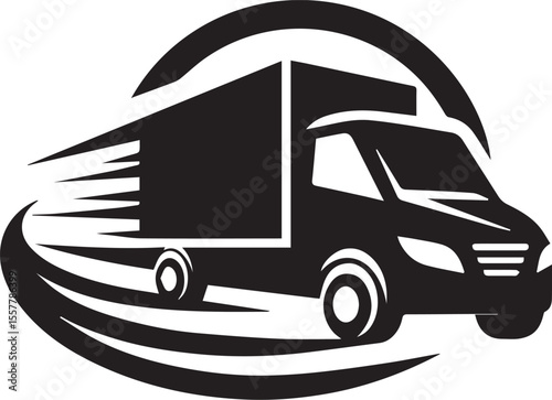 truck icon vector silhouette 