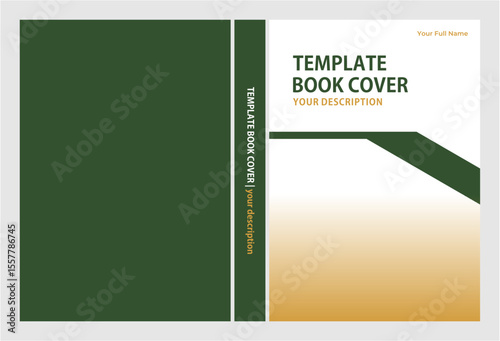 Modern Olive Book Cover Template - Sharp Minimalist Layout