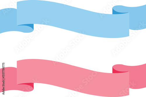 Ribbon Banner Clipart, Gender Reveal Vector Design


