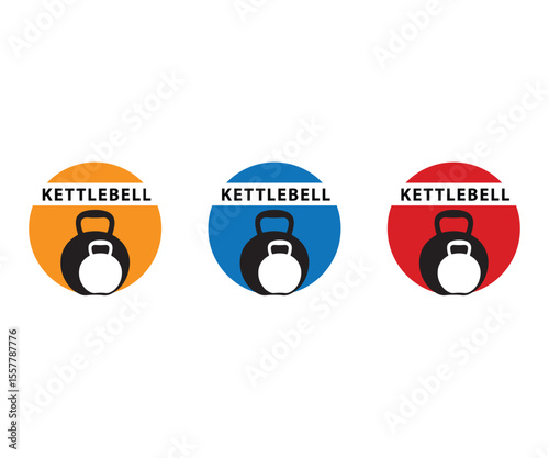 Set of kettlebell logo, Emblem kettlebell logo design