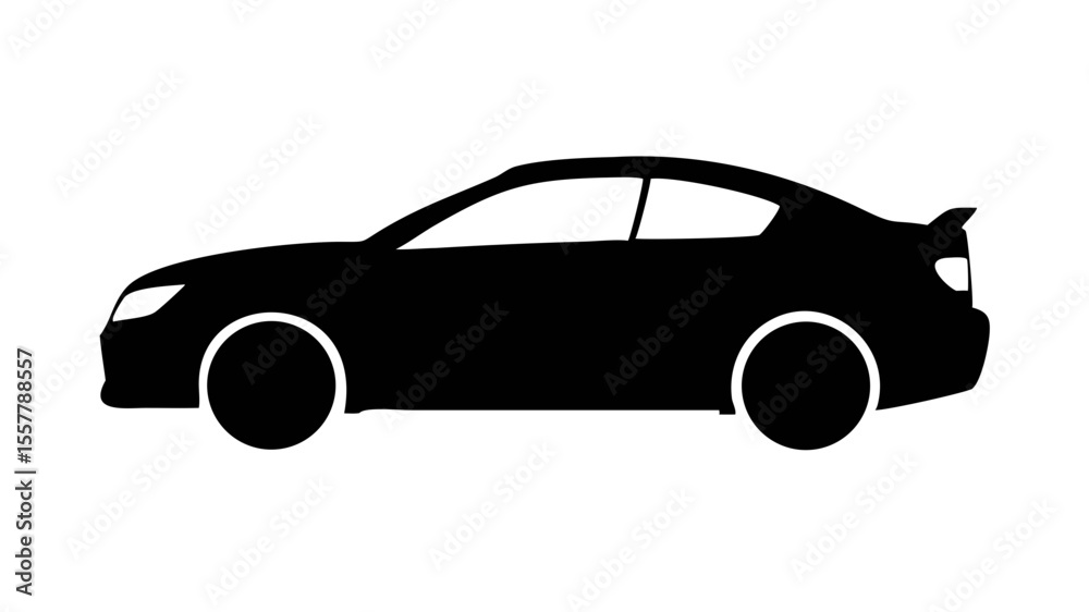 Fototapeta premium Sleek Coupe Silhouette Sporty Car Design Illustration