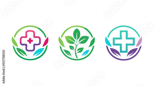 Herbal Medicine Logos Nature, Health, and Wellness Designs