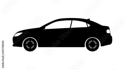 Sleek Sedan Silhouette  A Vector Illustration of a Modern Car Design