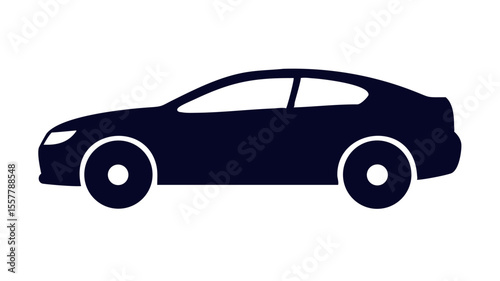 Sleek Coupe Car Silhouette Vector Illustration for Automotive Design