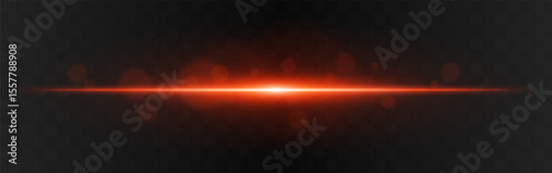 Light burst. Red horizontal glow with radial flare and soft particles on dark transparent background, suitable for tech or sci-fi visuals.