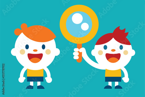 Cartoon vector illustration of funny business people characters, a businessman and businesswoman with a speech bubble, perfect for office communication concepts