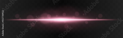 Light burst. Blue horizontal glow with radial flare and soft particles on dark transparent background, suitable for tech or sci-fi visuals.