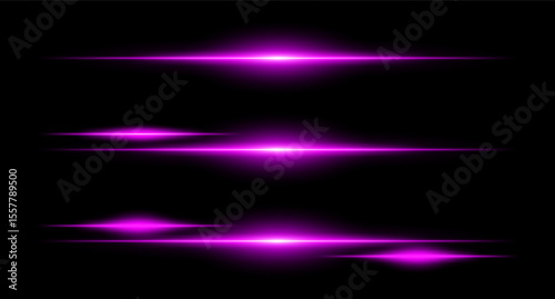 Horizontal glowing beams in layered layout with smooth edges and intensity gradients, ideal for interface design or sci-fi visuals.