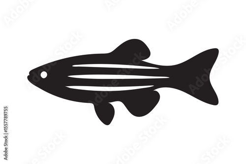 Zebra danio fish silhouette.