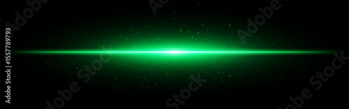 Light burst set icon. Aqua horizontal flash with subtle particles and gradient beam on dark background, perfect for tech or digital interface themes.
