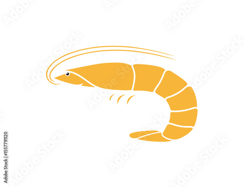 Fresh Shrimp Vector Illustration Isolated on White Background