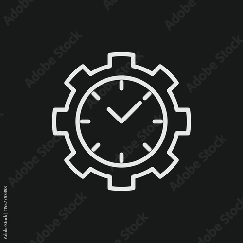 Time Management and Productivity Icon for Efficient Workflow, Project Scheduling, and Deadline Optimization