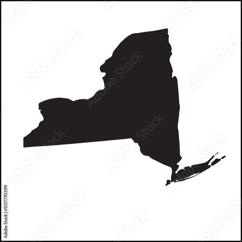 New York silhouette map vector