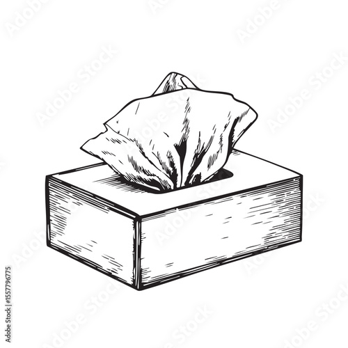 Tissue box, concept for hygiene and health related graphic