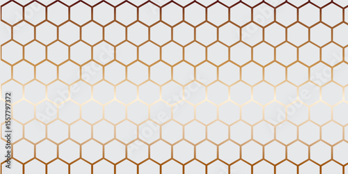 White 3d hexagonal technology vector abstract background. Blue bright energy flashes under hexagon in modern technology futuristic background vector illustration. White honeycomb texture grid.