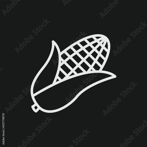 Corn on the Cob Icon for Agriculture, Sweetcorn Recipes, and Farming Harvest Festivals