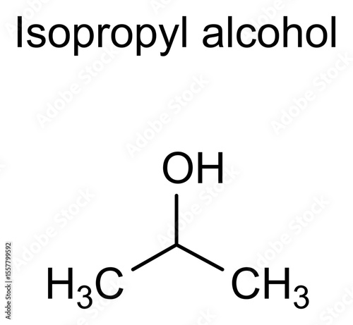 Chemical structure of isopropyl alcohol, drug substance