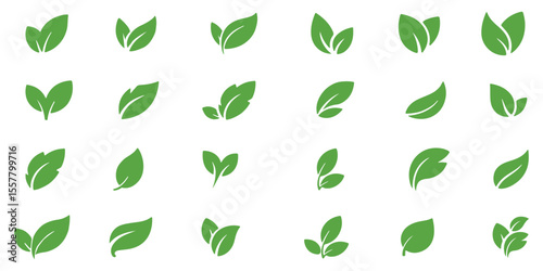 Green leaf ecology nature element vector icon set, Leaf Icon pack, green leaf ecology nature element vector. background white. Design EPS 10