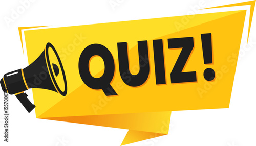 Quiz Megaphone Banner for Educational Content & Interactive Engagement - Start Your Quiz Now!