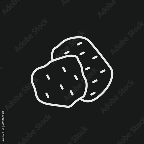 Potato Root Vegetable Icon for French Fries, Chips, and Cooking Tuber Ingredients