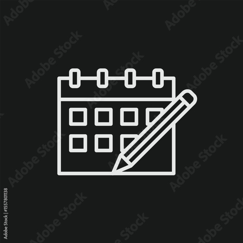 Calendar and Pencil Icon for Scheduling Appointments, Event Planning, and Marking Deadlines