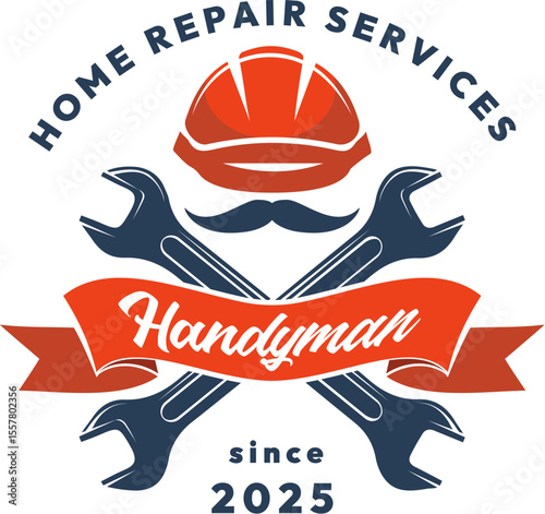 Cartoon handyman emblem