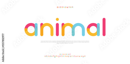 Futuristic creative logo font alphabet. Minimal modern urban fonts for logo, brand etc. Typography typeface uppercase lowercase and number. vector illustration
