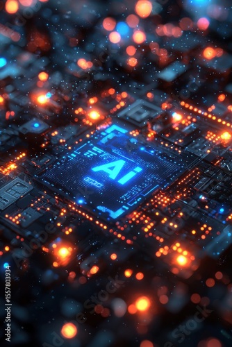 Wallpaper Mural Advanced Technology Concept With Glowing AI Circuit and Futuristic Details Torontodigital.ca