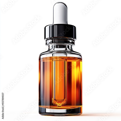 Amber liquid dropper bottle