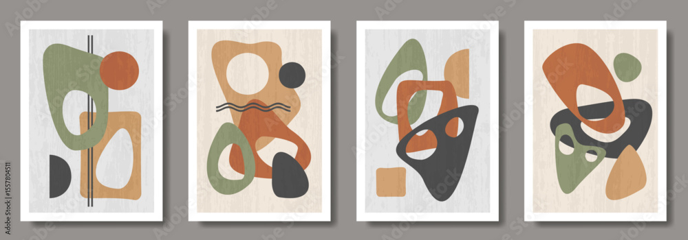 custom made wallpaper toronto digitalAbstract creative art posters with geometric shapes and textures for interior design. Set of artistic modern trendy 3d backgrounds. Collection of premium art design for cards, cover, banner.