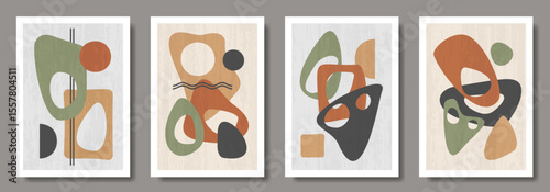 Wallpaper Mural Abstract creative art posters with geometric shapes and textures for interior design. Set of artistic modern trendy 3d backgrounds. Collection of premium art design for cards, cover, banner. Torontodigital.ca