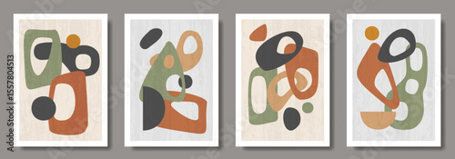 Wallpaper Mural Abstract creative art posters with geometric shapes and textures for interior design. Set of artistic modern trendy 3d backgrounds. Collection of premium art design for cards, cover, banner. Torontodigital.ca