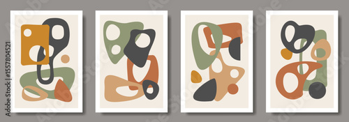 Wallpaper Mural Abstract creative art posters with geometric shapes and 3d effects for interior design. Set of artistic modern trendy 3d backgrounds. Collection of premium art design for cards, cover, banner. Torontodigital.ca