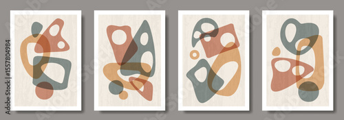 Wallpaper Mural Abstract creative art posters with geometric shapes and textures for interior design. Set of artistic modern trendy 3d backgrounds. Collection of premium art design for cards, cover, banner. Torontodigital.ca
