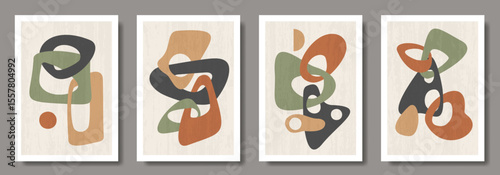 Wallpaper Mural Abstract creative art posters with geometric shapes and textures for interior design. Set of artistic modern trendy 3d backgrounds. Collection of premium art design for cards, cover, banner. Torontodigital.ca