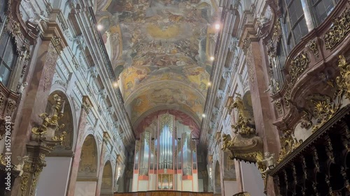 Baroque Organ and Frescoes in Brno Church