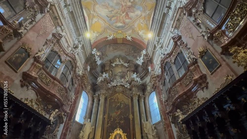 Ornate baroque church Golden Baroque Sanctuary 