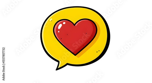 Like heart shape merged within speech bubble on white background