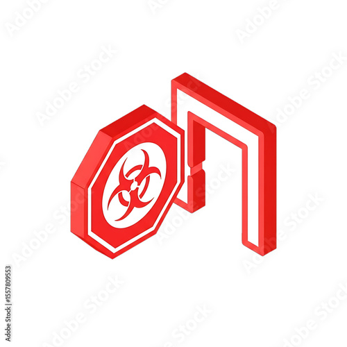 Biohazard warning sign for infectious or dangerous material.