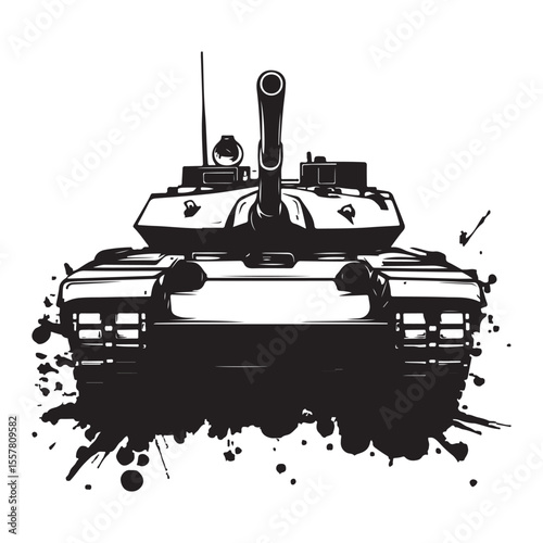 Military tank vector image silhouette