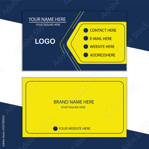 corporate visiting card design used two main color with one additional color .
