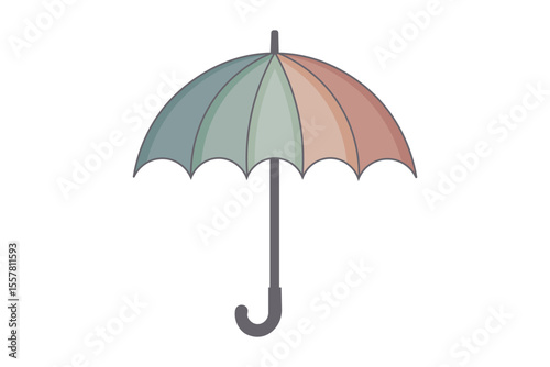 Vector cartoon of umbrella and stormy clouds, pastel style illustration for seasonal baby projects, rainy day visuals, and kids decor
