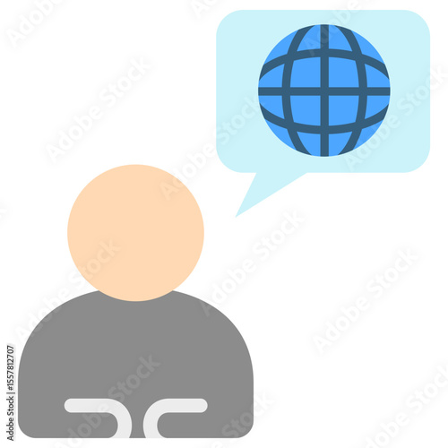 Journalist mini illustration flat color icon, use for journalist, broadcasting, news and media UI, UX kit, app and web development, digital or print.